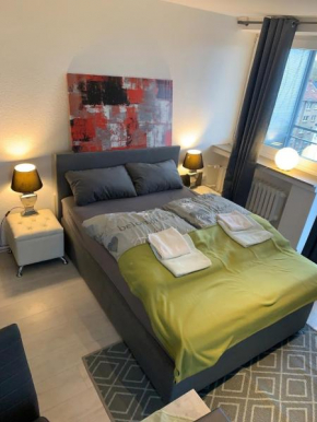 Studio 59 mit Loggia, Einbau Küche,1 BoxspringBett, eigenes Bad, W-lan, TV , Waschmaschine, Schlafcouch